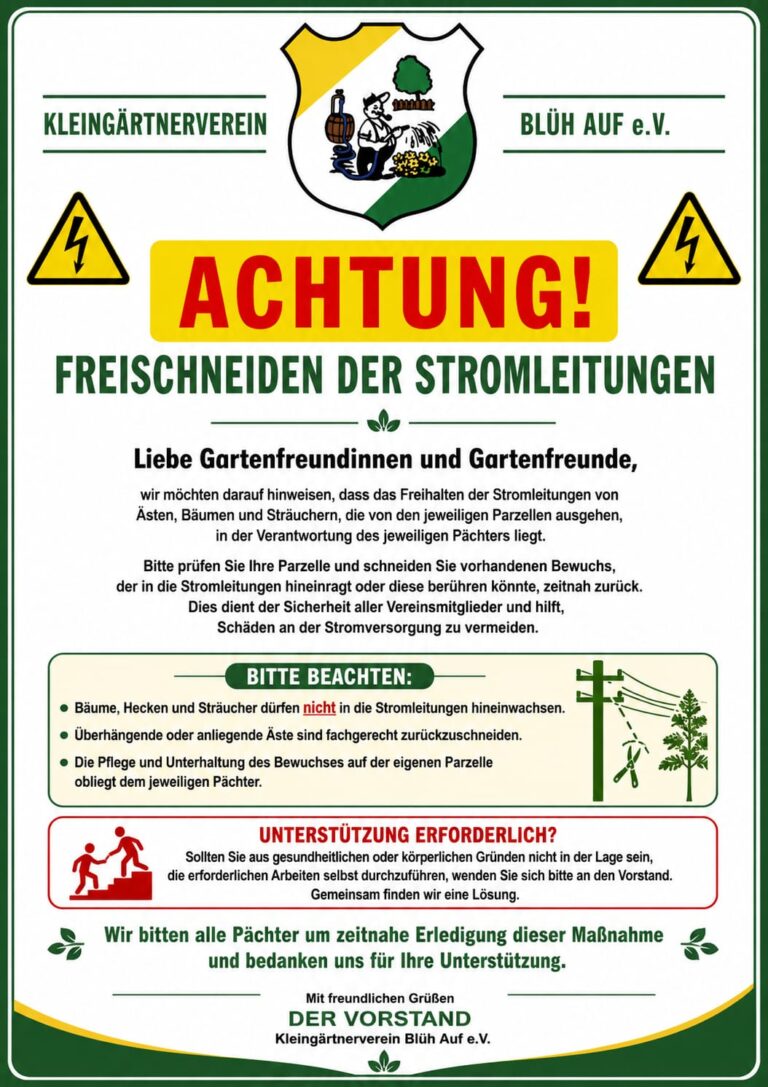 Freischneiden der Stromleitungen